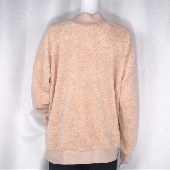 Gypsies & Moondust Peach Shearling Quarter Zip Jacket Size XL Super Soft - Picture 4 of 16